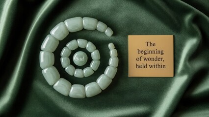 Jade Spiral Object with Inspirational Text Card