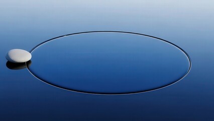 Abstract Blue Gradient with Oval Shape