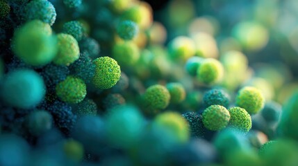 Colorful spheres cluster together in a close-up view of abstract design