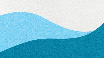 Abstract white, blue, turquoise texture paper background, wavy lines gradient. Wave pattern with copy space for banner