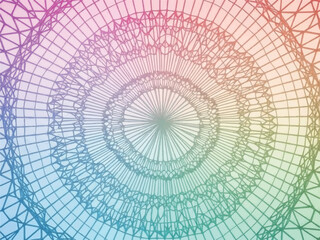 Intricate rainbow gradient wireframe pattern abstract geometric design.