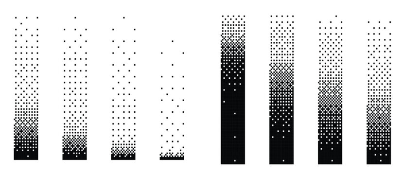 halftone vertical gradient border set black long dotted