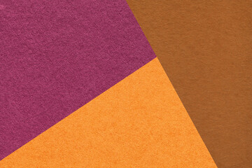 Geometric purple, orange and brown texture paper background for presentation, banner or template with copy space