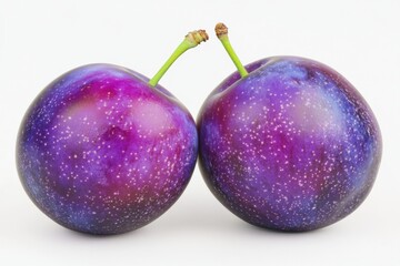 Two Ripe Governor's Plums with Deep Purple Skin