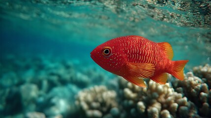 Vibrant tropical fish swimming among colorful coral reefs in a stunning underwater marine scene showcasing diverse aquatic life and vibrant ocean environment