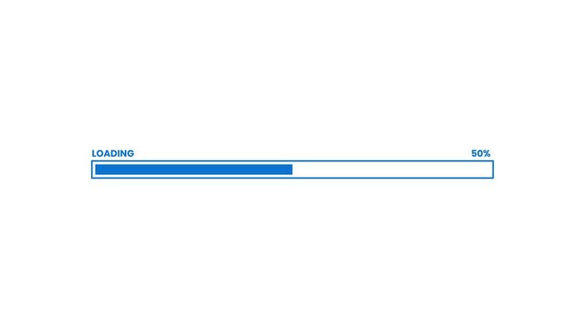Clean blue progress bar animation on white background for modern website interfaces