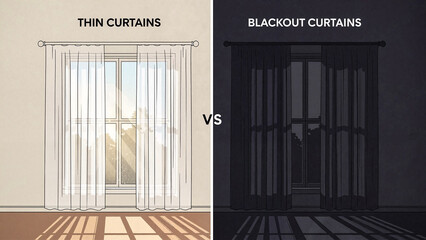 Thin curtains versus blackout curtains in modern interior design  
