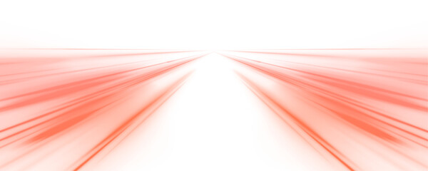 Naklejka premium Glowing red neon laser lines flow across city highways. Light trail waves, motion swirls, and energy lines create dynamic speed and traffic movement. Vector illustration PNG.