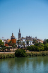 Fototapeta premium Looking across the Guadalquivir towards Seville, Spain