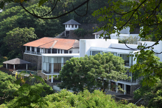 Villa on a cliff on the edge of Senggigi Beach, West Lombok, West Nusa Tenggara (NTB), Indonesia