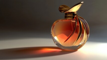 Elegant Glass Perfume Bottle with Golden Cap