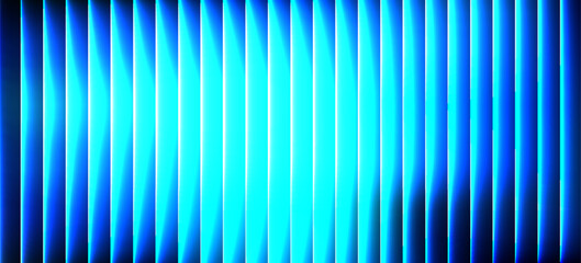 Glowing neon waves form vibrant circular gradient with fractal glass effect and blending purple cyan colors. Futuristic and dreamy background with wave effect adds fluid movement and dynamic depth