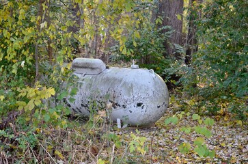 propane tank in the woods