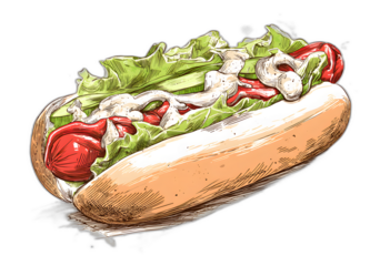 Delicious Hot Dog with All the Goodies