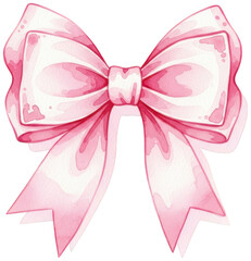 Valentine PNG, Hand painted watercolor pink bow artistic element perfect for greeting cards decorative designs or feminine branding projects