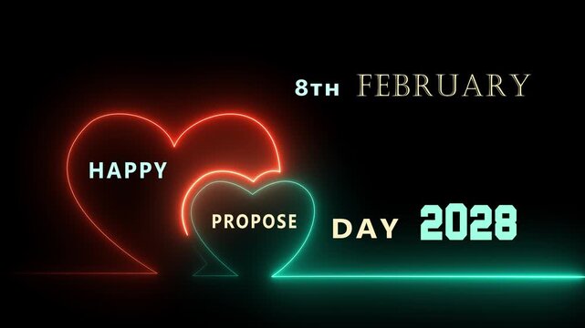 8th February Happy Propose Day 2028: Beautiful vector illustration of a marriage proposal under a glowing heart moon for 8th February Happy Propose Day 2028 festive branding.