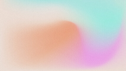 Dreamy abstract gradient background with grainy texture and noise. Warm orange blends into cool cyan with soft pink and purple tones. Ideal for digital design, branding, or web visuals.