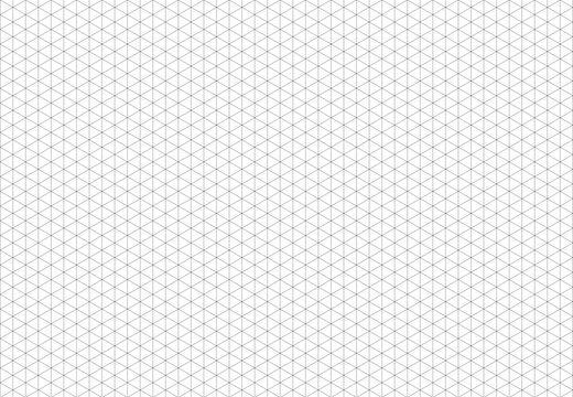 Isometric grid. Black guides lines isolated on a white background. Notebook sheet blank. 3d perspective backdrop. Mathematics, typography pattern for making notebooks production for school.