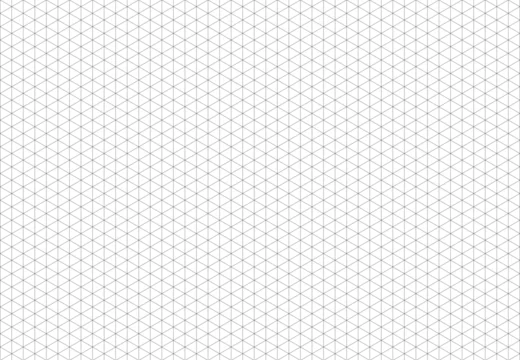 Isometric grid. Black guides lines isolated on a white background. Notebook sheet blank. 3d perspective backdrop. Mathematics, typography pattern for making notebooks production for school.