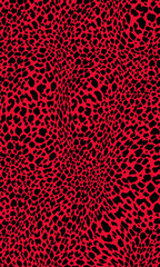 Red Leopard Print Seamless Pattern, Wild Animal Background, red abstract background