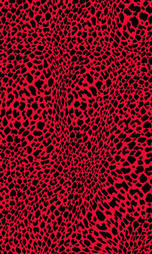 Red Leopard Print Seamless Pattern, Wild Animal Background, red abstract background