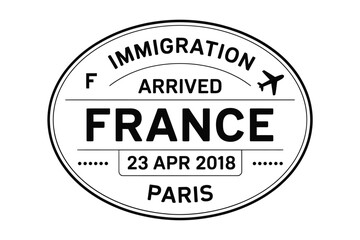 France immigration stamp showing arrival in paris on april twenty third