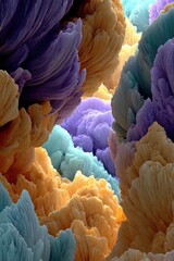 Colors and shapes create a pattern in abstract design of soft textures in a digital space