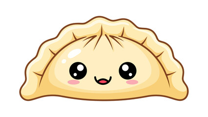 Cute kawaii dumpling character cartoon illustration isolated on transparent background