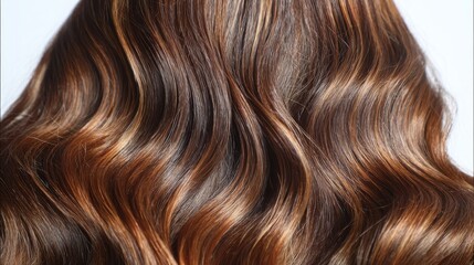 Naklejka premium Close-up of wavy brown hair locks isolated on transparent background