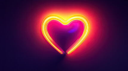 Stylized Heart Icon with a Soft Glow Modern Digital Aesthetic on transparent background