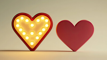 Two Heart Shaped Frames Displayed Side by Side One Decorated on transparent background