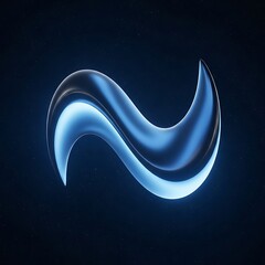 Abstract Blue Wave - Modern Design with Smooth Curves and Gradient.