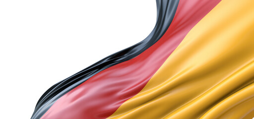 Germany national flag hanging fabric banner. 3D