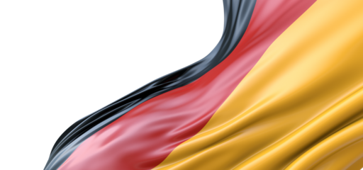Germany national flag hanging fabric banner. 3D