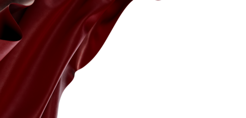Elegant red fabric floating in air, showcasing texture and folds. Perfect for backgrounds and artistic projects. Modern