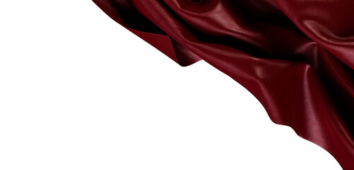 Close up of rich, textured maroon fabric with flowing folds. Perfect for luxury design backgrounds. Texture, elegance, f