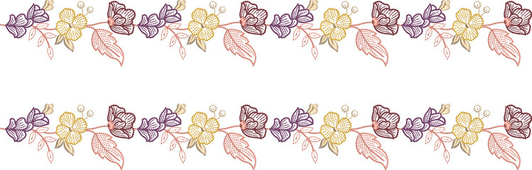 New art work Neck line shirt motif bunch lace border Embroidery Design Pattern Patch floral ornament textile ethnic flowers and leafs plants colur full design seleves and patti Embroidery design © Ahmad