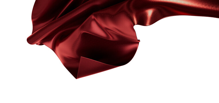 Luxurious red silk cloth gently waving. Perfect for fashion, design, and texture visuals. Adds elega