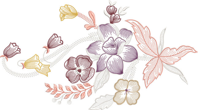 New art work Neck line shirt motif bunch lace border Embroidery Design Pattern Patch floral ornament textile ethnic flowers and leafs plants colur full design seleves and patti Embroidery design