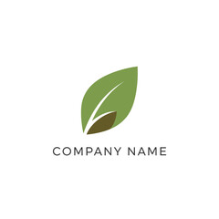 Green Leaf Logo Design Element.