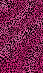 Pink Leopard Print Seamless Pattern, Tiger print Background, pink leopard with black dots