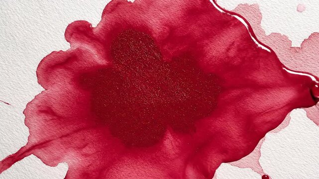 Abstract red shape against white background artistic composition isolated element
