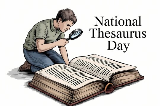 Thesaurus Day Language and Vocabulary Illustration