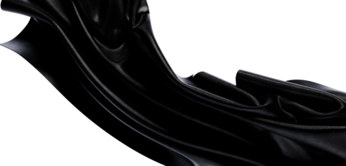 Abstract image of flowing black fabric, perfect for design and backgrounds, offering a sense of luxury and sophisticatio
