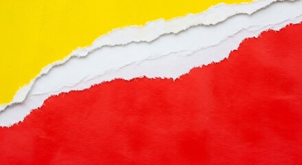 Dynamic paper layers featuring vibrant yellow and red hues with a white strip for versatile graphic...