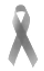 Halftone ribbon illustration representing awareness, support, or remembrance. Ideal for health campaigns, charity designs, or symbolic graphics.