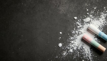 Colorful Chalk Dust on Dark Surface for Artistic Background