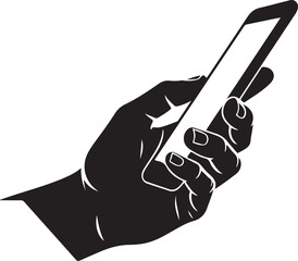 Smartphone in Hand Silhouette Illustration

Touchscreen Mobile Phone Usage Concept

Hand Holding and Tapping Mobile Device Silhouette