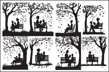 Romantic Couple Silhouettes Proposing and Celebrating Love

Love Story Moments with Couple and Butterflies Silhouette

Engagement and Romance Scene Silhouette Collection