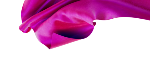 Elegant silk cloth waving in air. Perfect for fashion, design projects, and backgrounds. Pink and purple gradients with